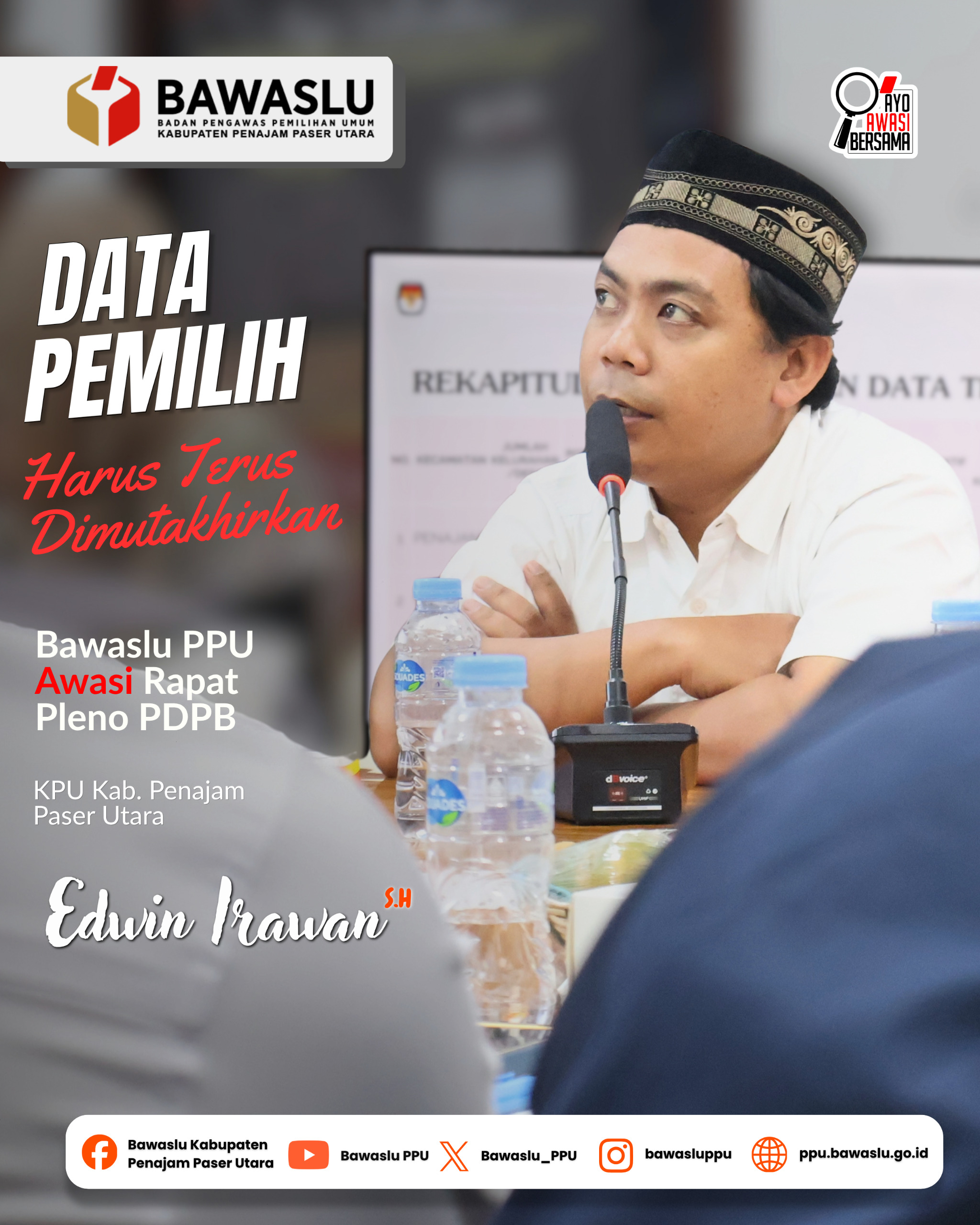 Bawaslu PPU Awasi Rapat Pleno PDPB Triwulan III Tahun 2026