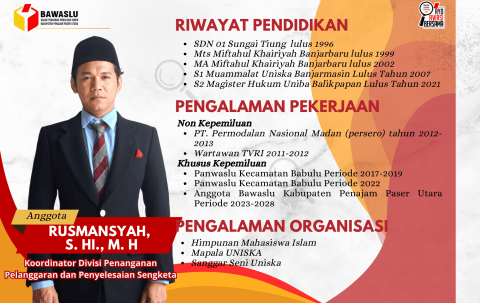 Anggota Bawaslu Penajam Paser Utara