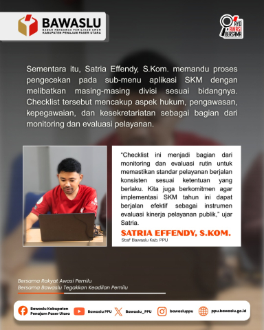 Bawaslu PPU Susun Standar Pelayanan dan Implementasikan Aplikasi SKM